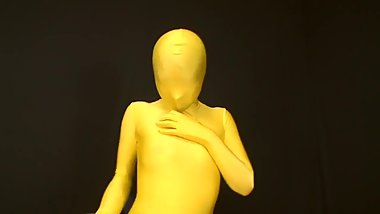 TRANSPARENT YELLOW ZENTAI CUTE GIRL