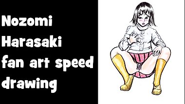 Nozomi Harasaki Fan art speed drawing