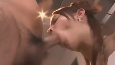 amazing japanese blowjob for man tied is standing position